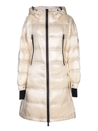 Moncler Rochelair Long Down Jacket In Neutrals