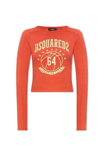 Dsquared2 Logo Printed Long In Orange