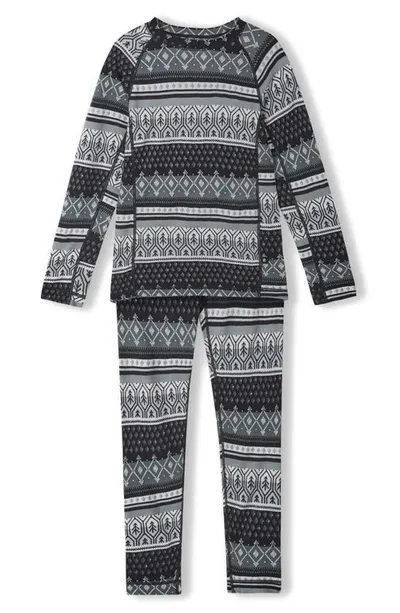 Reima Kids' Taitoa Thermal T-shirt & Leggings Set In Black