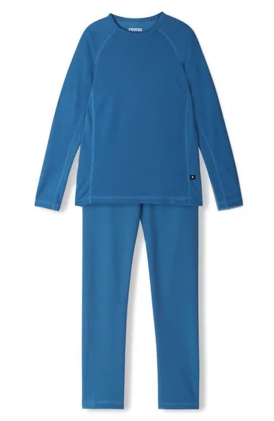 Reima Kids' Lani Thermal T-shirt & Leggings Set In Soft Navy