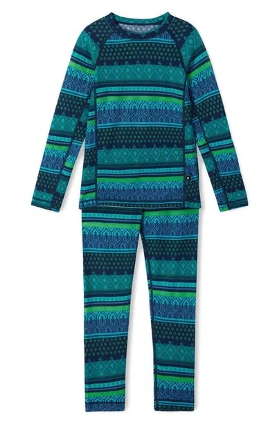 Reima Kids' Taitoa Thermal T-shirt & Leggings Set In Navy