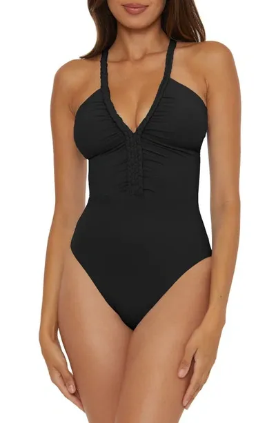 Soluna Braid Trim One-piece Swimsuit In Black