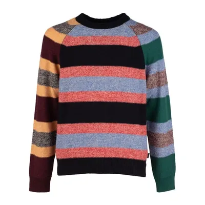 Paul Smith Large Striped Crewneck Sweater In Multicolor