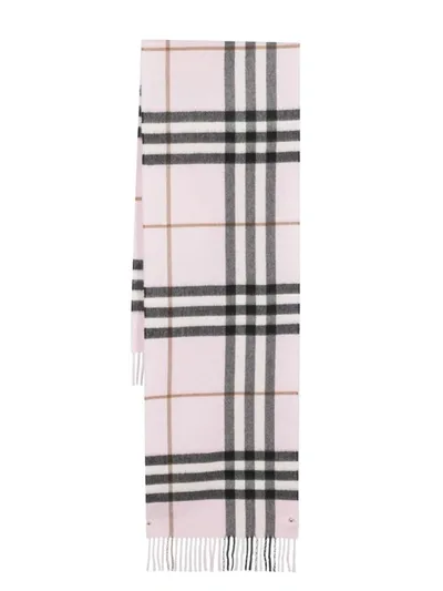 Burberry Check-pattern Cashmere Scarf In Pink