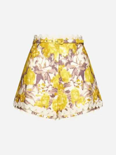 Zimmermann High Tide Ric Rac Shorts In Yellow