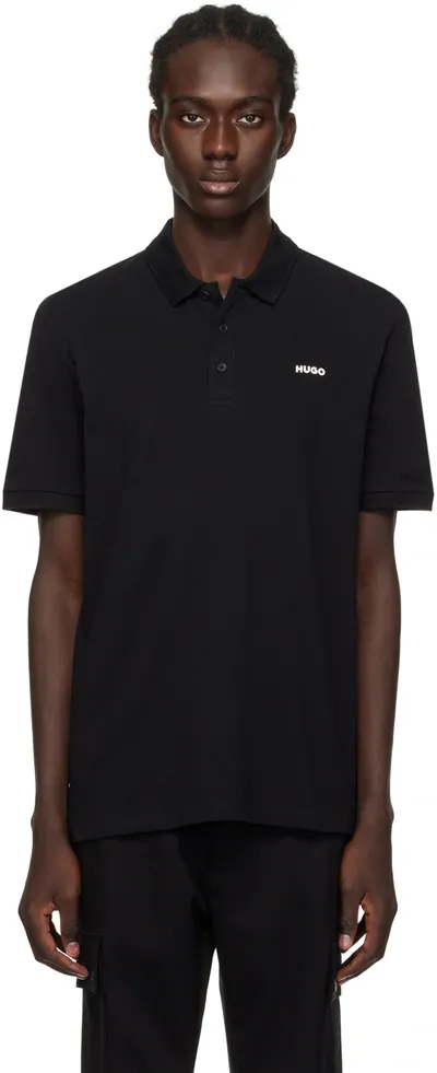 Hugo Black Bonded Polo In Black 002