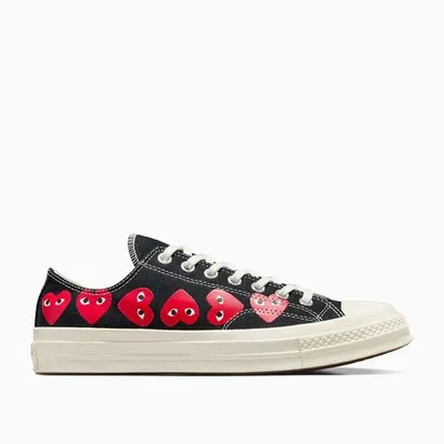 Comme Des Garçons Play X Converse Comme Des Garcons Play X Converse Chuck 70 Multi Heart Low Top In 1 Black/egret