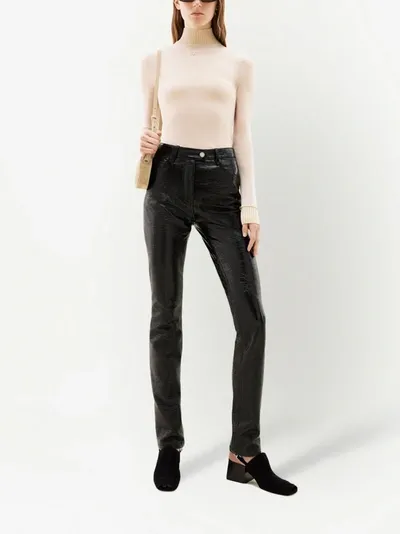 Courrèges Vinyl 5-pocket Iconic Pants In 9999 Black