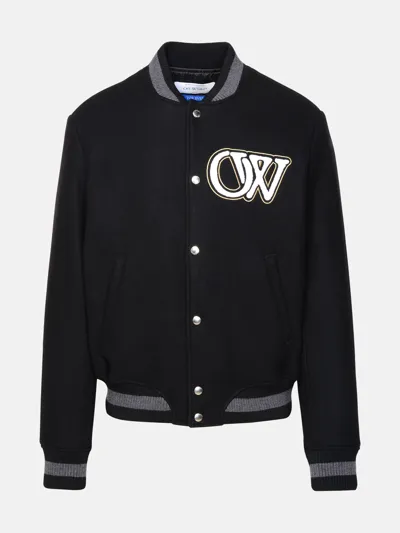 Off-white 'varsity' Black Virgin Wool Blend Bomber Jacket