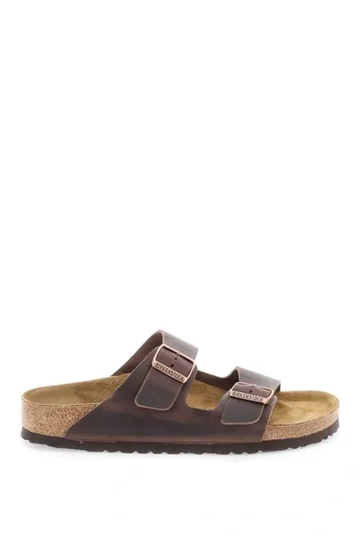 Birkenstock Arizona Slides Narrow Fit In Brown