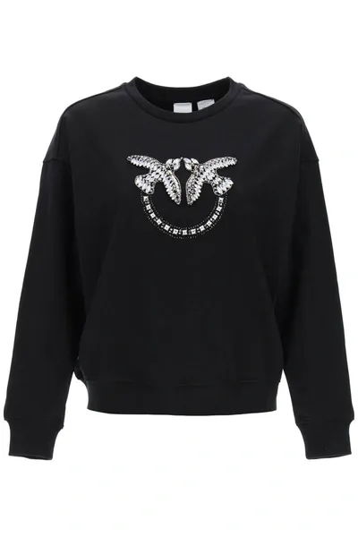 Pinko Nelly Crewneck Sweatshirt In Limo Black