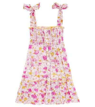 Poupette St Barth Kids' Triny Floral Dress In Pink