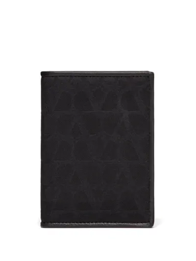 Valentino Garavani Leather Card Holder In Black