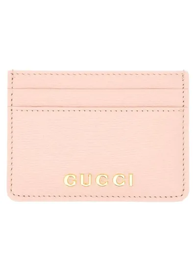 Gucci Logo Leather Card Case In Pink