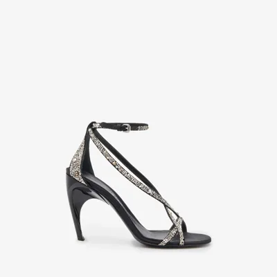 Alexander Mcqueen Twisted Armadillo Sandal In Black