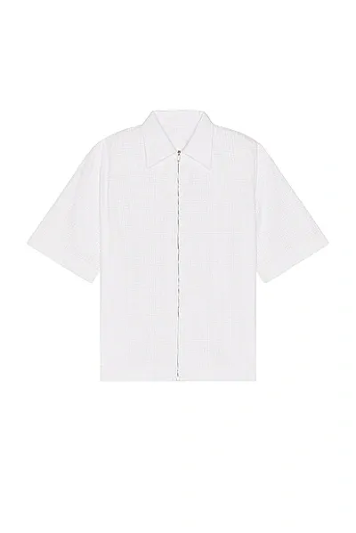 Givenchy Short Sleeve Boxy Fit Zipped Shirt In White