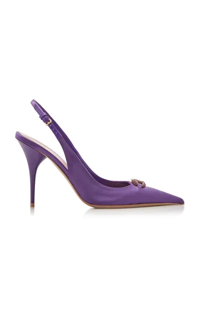 Valentino Garavani Vlogo The Bold Edition Leather Pumps In Purple