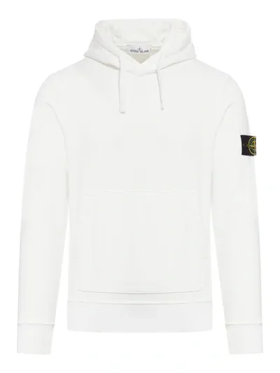 Stone Island Cotton Hoodie In White