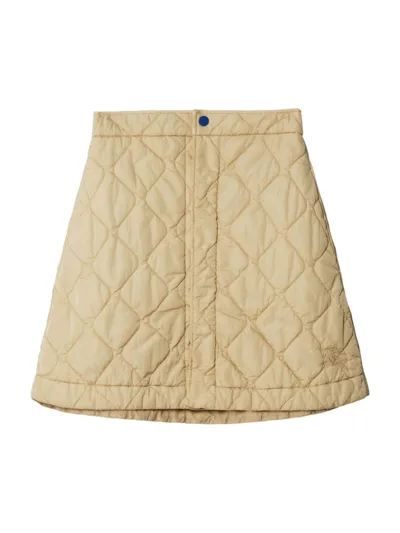 Burberry Diamond-quilted Miniskirt In Soap