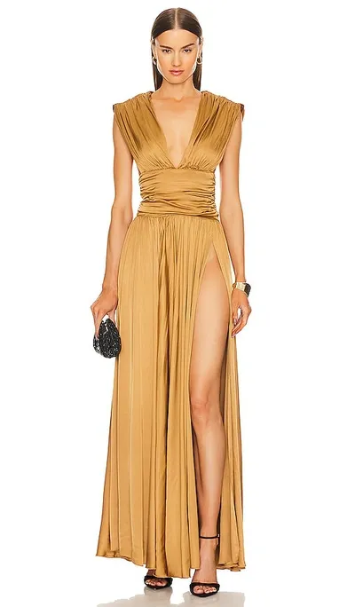 Michael Costello X Revolve Hayward Gown In Metallic Gold