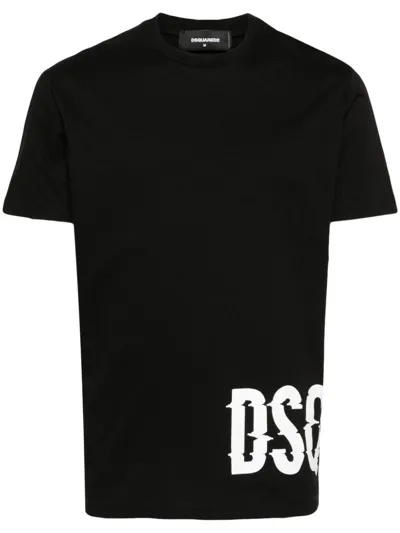 Dsquared2 Logo-print Cotton T-shirt In Black