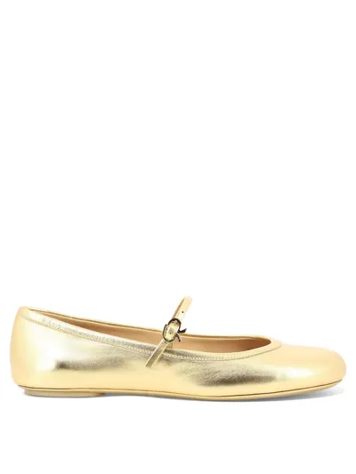 Gianvito Rossi Carla Ballet Flats In Gold