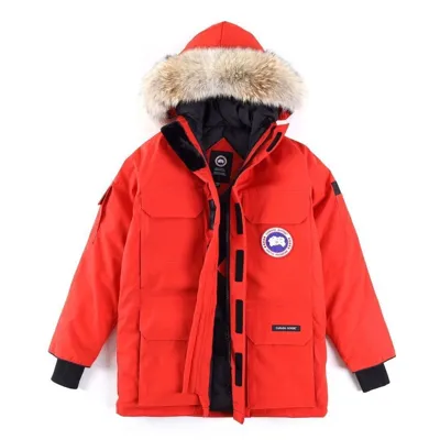 Pre-owned Canada Goose - Black/blue Daunenjacke Keep Warm In Winter With A Hood//de// In Rot