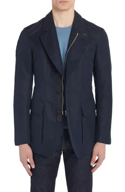 Tom Ford Zip-up Sartorial Jacket In Navy