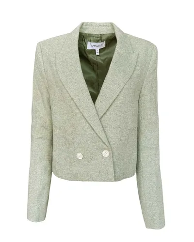 Derek Lam 10 Crosby Milo Double Breasted Crop Jacket In Green