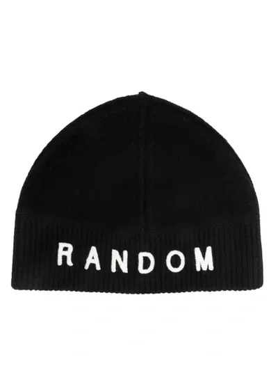 Random Identities Logo-embroidered Wool Blend Beanie In 1 Black