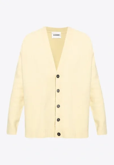 Jil Sander Wool Cardigan In Yellow