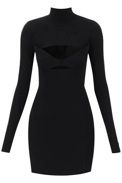 Mugler Short Dress In Black