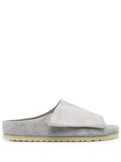 Fear Of God Open Toe Suede Slides In Cement