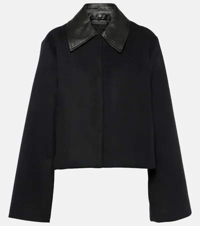 Proenza Schouler Brigdet Cropped Wool Jacket In Black