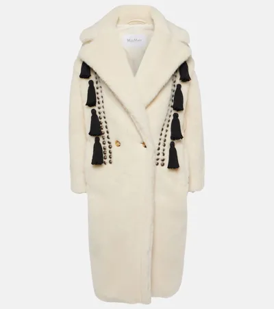 Max Mara Demetra Teddy Bear Icon Coat In Alpaca And Wool In Cream