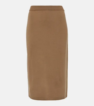 's Max Mara Dina Virgin Wool Midi Skirt In Beige