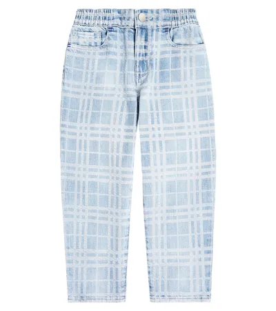 Burberry Kids'  Check Jeans In Blue