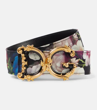 Dolce & Gabbana Dg Girls 40mm Floral Satin Belt In Multicoloured