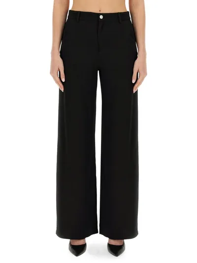 Moschino Jeans Wide Leg Pants In Black