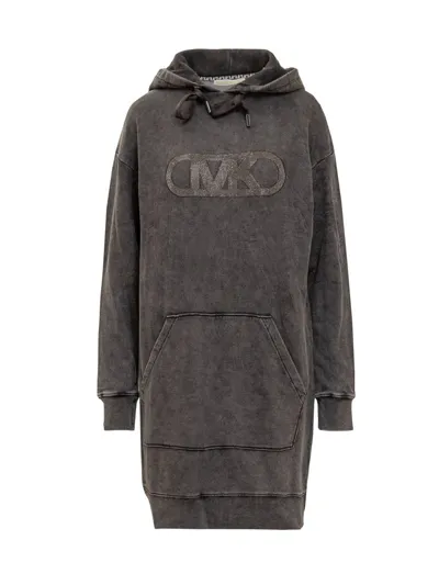 Michael Michael Kors Acid Hooded Dress In Black