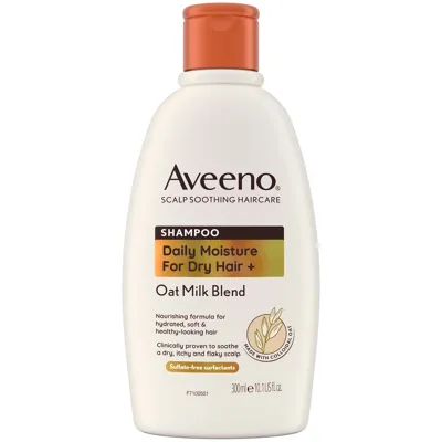 Aveeno Haircare Daily Moisture+ Oat Milk Blend Shampoo 300ml In White