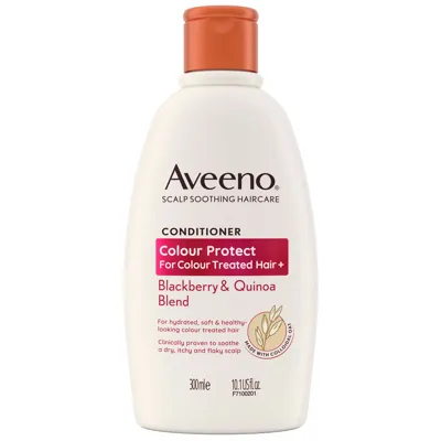 Aveeno Haircare Colour Protect+ Blackberry And Quinoa Blend Conditioner 300ml In White