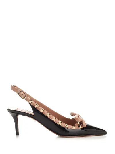 Valentino Garavani Rockstud Slingback Pumps In Black