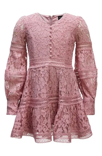 Bardot Junior Girls' Venice Lace Mini Dress - Little Kid, Big Kid In Dusty Pink