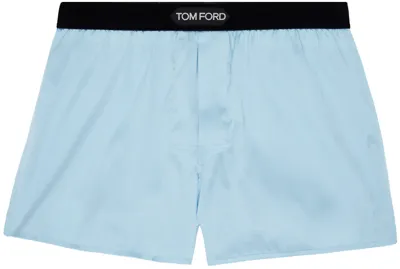 Tom Ford Blue Patch Boxers In Aqua