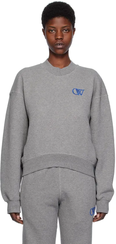 Off-white Gray Ow Over Sweatshirt In Melange Grey Nautica