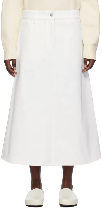 Studio Nicholson White A-line Denim Maxi Skirt