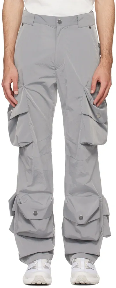 Ouat Gray Channel Cargo Pants In Silver