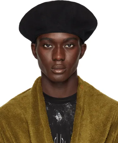 Julius Black Patch Beret