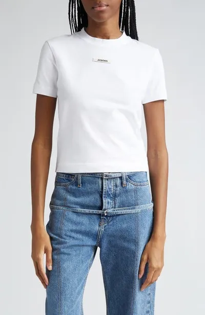 Jacquemus White Le T-shirt Grosgrain Logo Patch T-shirt